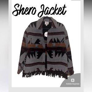 Shero Aztec Pattern‎ Fringe Jacket- NWT